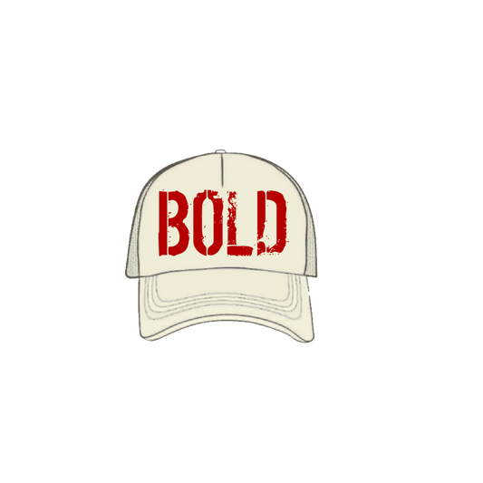 “BOLD” Trucker (CREAM)